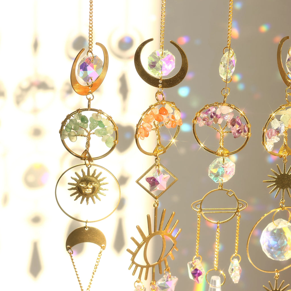 Tree of Life Crystal Pendant Sun Catcher Indoor and Outdoor Rainbow Home Garden Window Christmas Tree Wedding Decoration | | Wiccan Center
