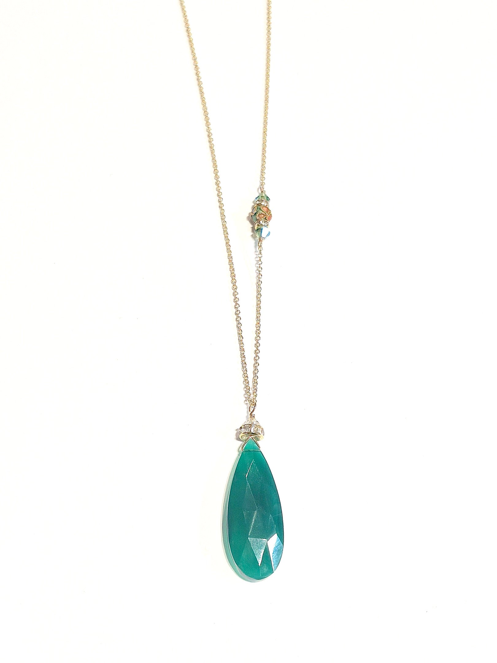 Emerald Edition long green onyx necklace