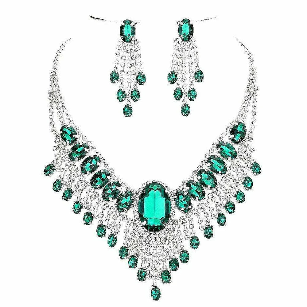 Rhinestone Water Drop Crystal Drop Set | Jewelry Sets | Wiccan Center