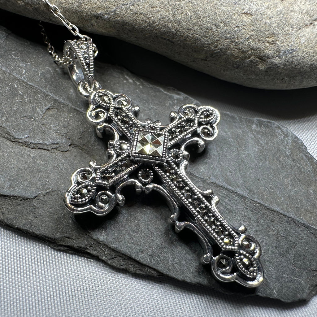Jehanne Marcasite Cross Necklace | Pendant | Wiccan Center