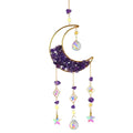 Hourglass Moon Purple Blue Green Pink Crystal Sun Catcher Pendant Decoration, Half Moon Window Hanging Pendant - Home and Garden | | Wiccan Center