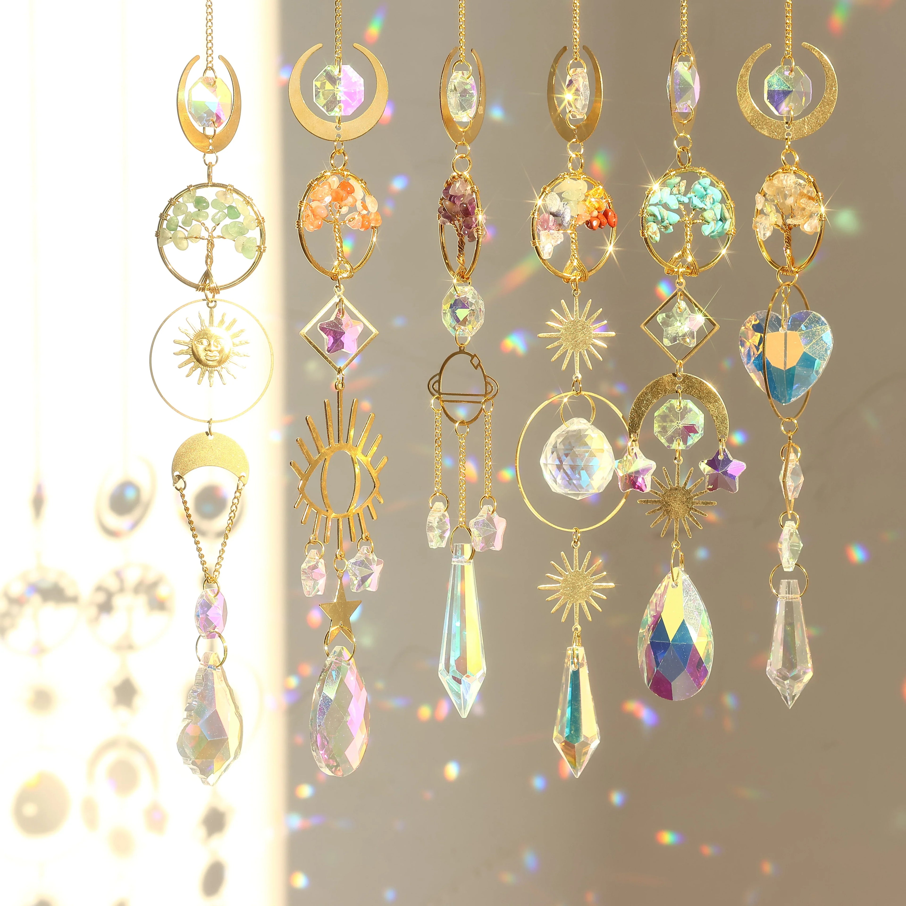 Tree of Life Crystal Pendant Sun Catcher Indoor and Outdoor Rainbow Home Garden Window Christmas Tree Wedding Decoration | | Wiccan Center