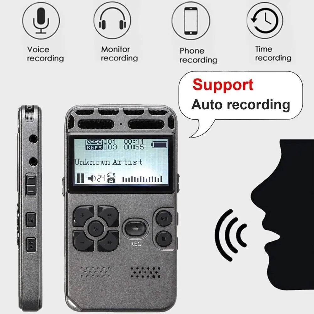 64GB Rechargeable LCD Digital Audio Sound Voice Recorder Dictaphone MP3 Player | | Wiccan Center