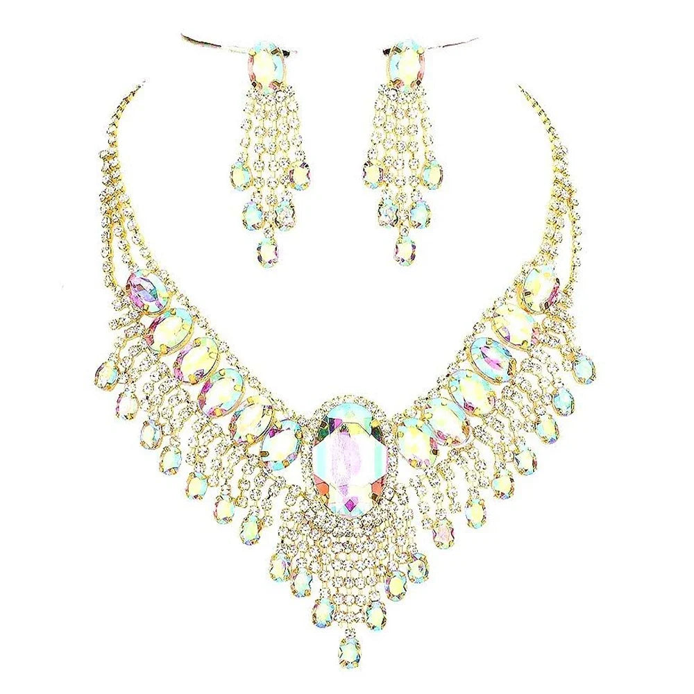 Rhinestone Water Drop Crystal Drop Set | Jewelry Sets | Wiccan Center