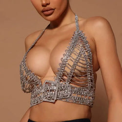 V-neck Rhinestone Crystal Halter Top | Body Chains | Wiccan Center