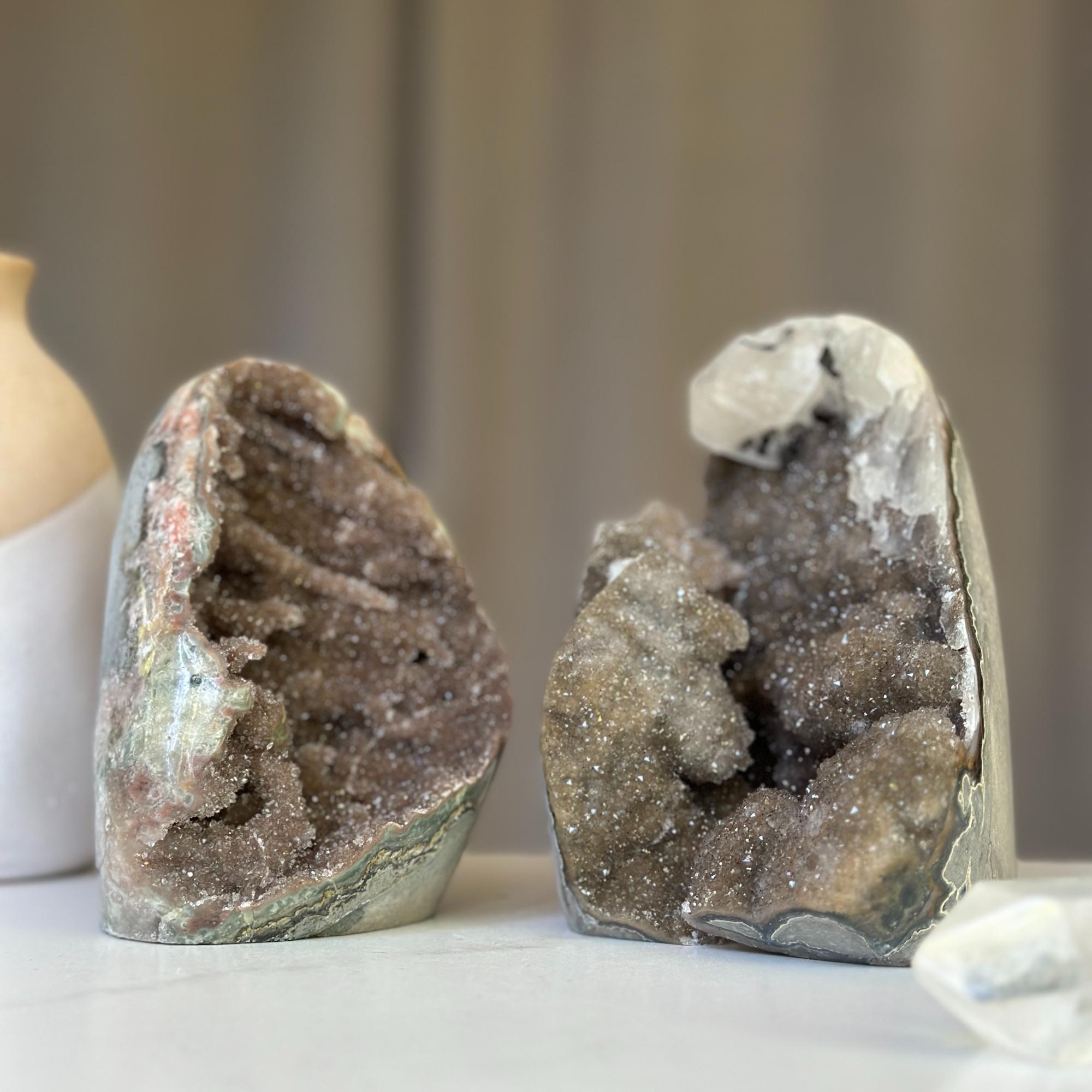 AAA Quality Uruguayan Amethyst Free Form With Calcite Set | Rocks & Fossils | Wiccan Center
