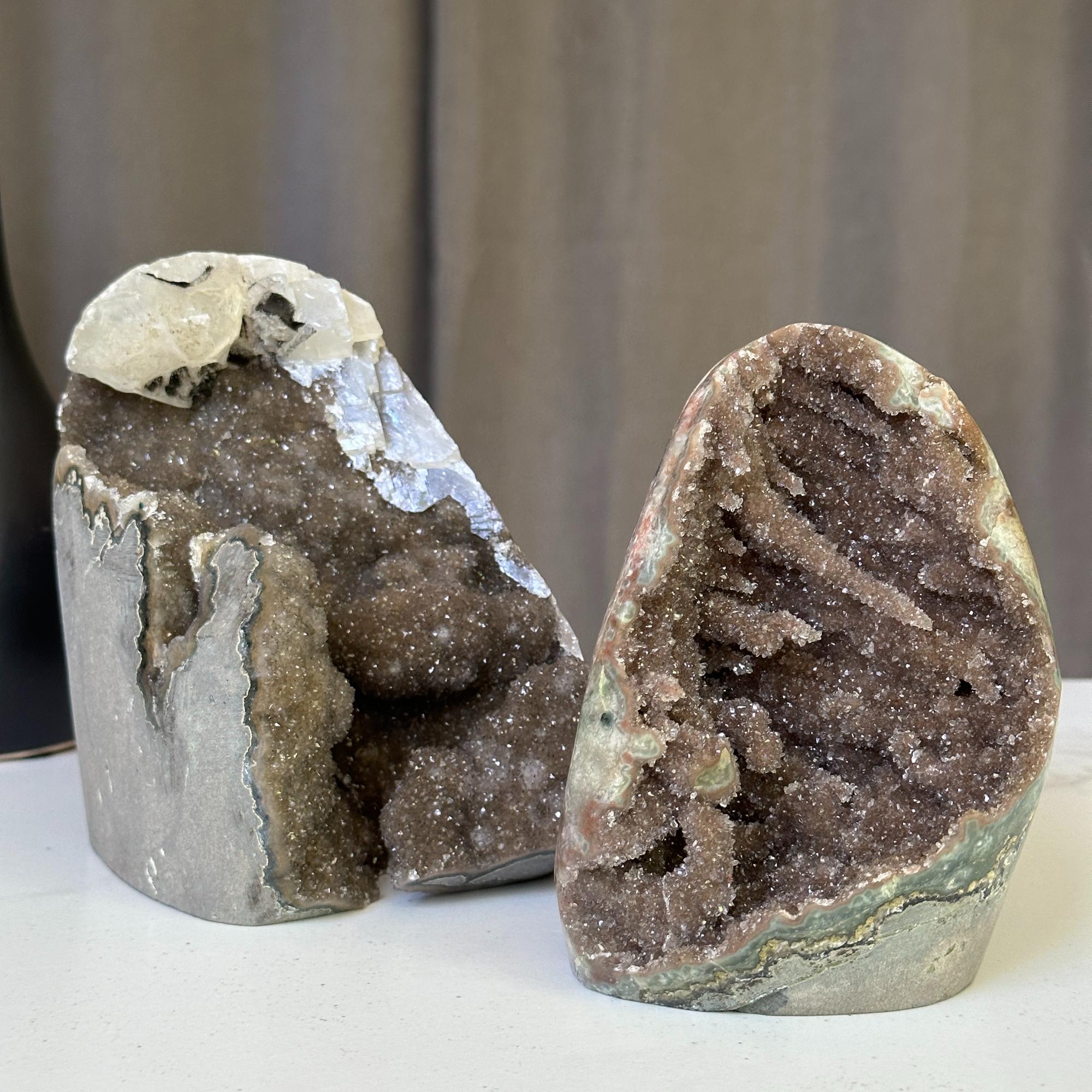 AAA Quality Uruguayan Amethyst Free Form With Calcite Set | Rocks & Fossils | Wiccan Center