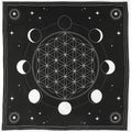 Moon Phases Sacred Geometry Crystal Grid Cloth | Altar Cloths | Wiccan Center