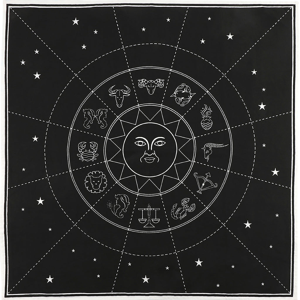 Zodiac Crystal Grid Altar Cloth | Altar Cloths | Wiccan Center