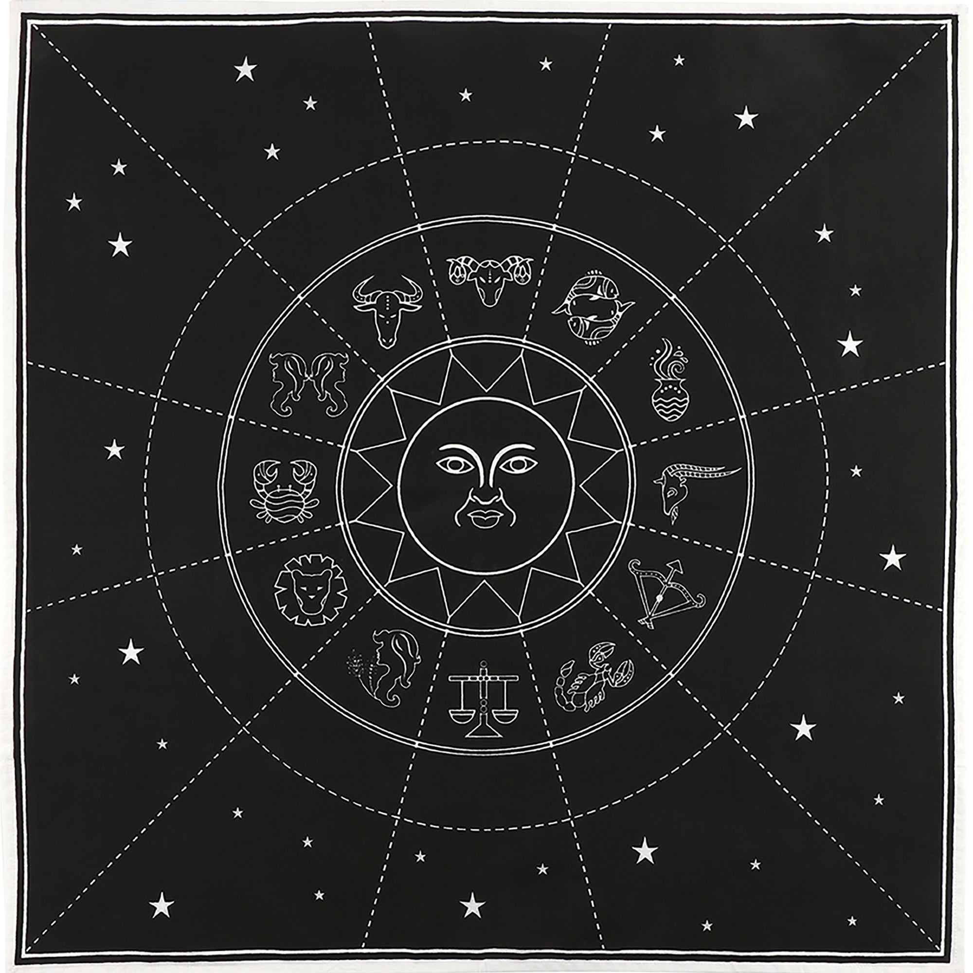 Zodiac Crystal Grid Altar Cloth | Altar Cloths | Wiccan Center