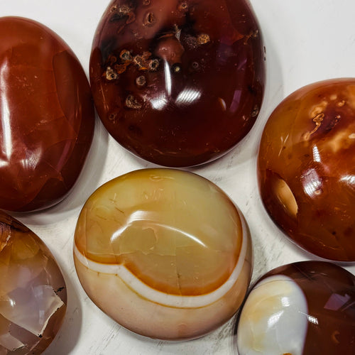 5 LB Carnelian Agate Palm Stone / Worry Stone Lot – Polished Assortment (No Selection) | | Wiccan Center