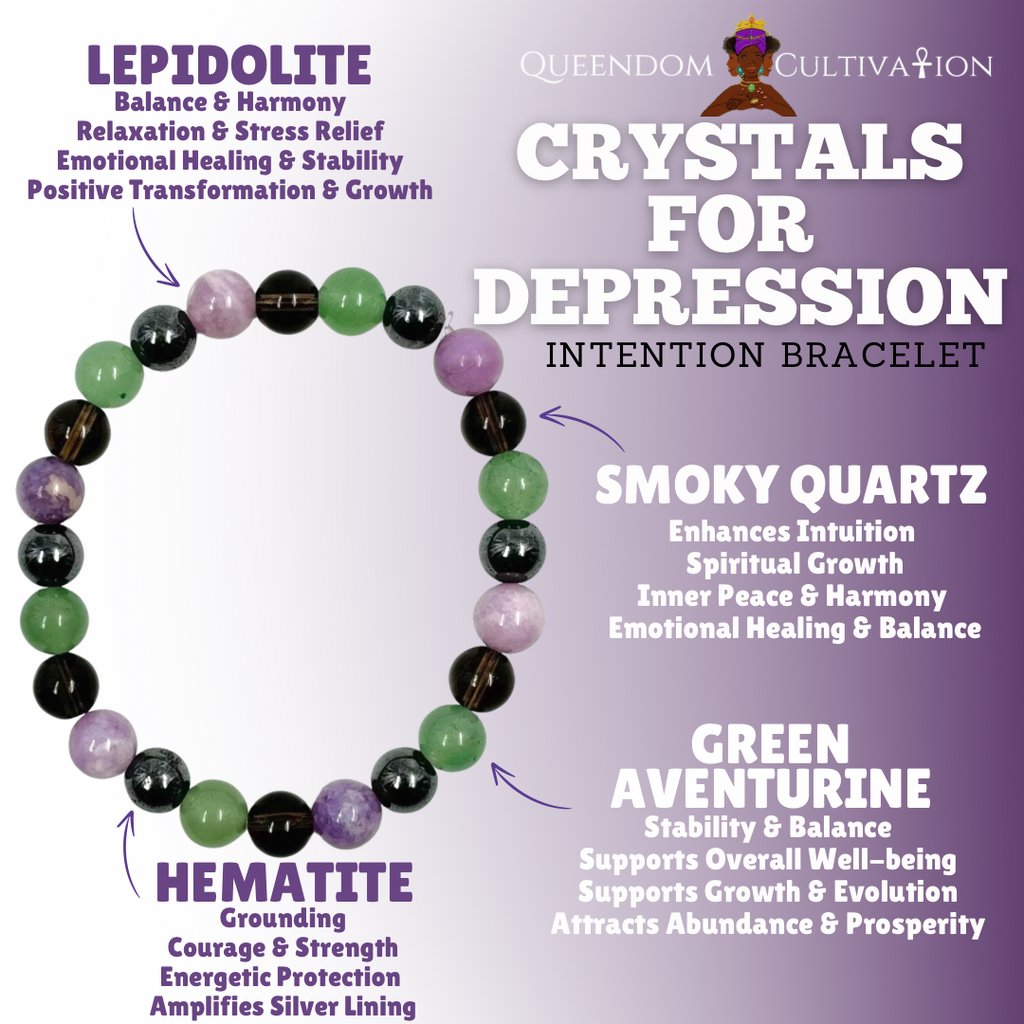 Crystals for Depression Stretch Bracelet (8mm) | Bracelets | Wiccan Center
