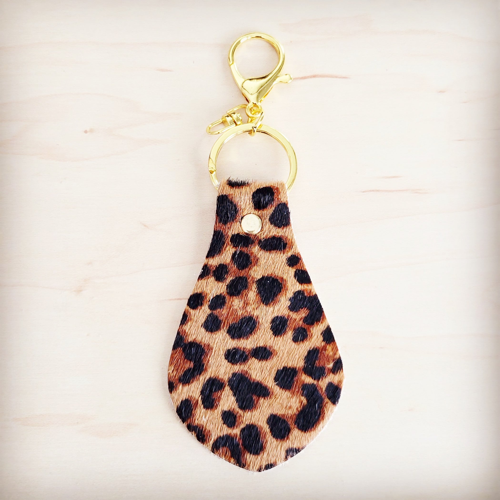 Hair-on-Hide Leather Key Chain - Leopard 700z | Key Chain | Wiccan Center