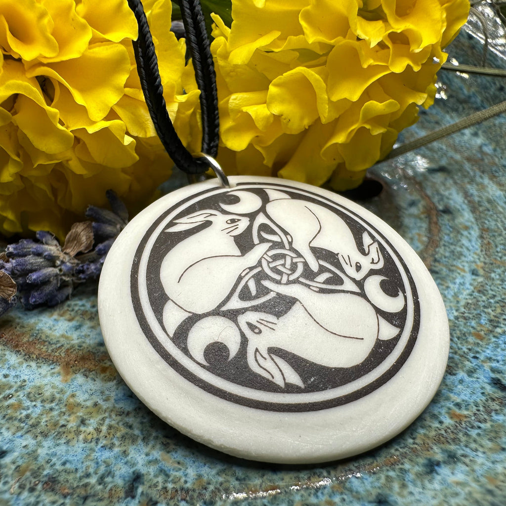Artisan Celtic Triple Rabbit Necklace - Handmade in the U.S.A. | Pendant | Wiccan Center