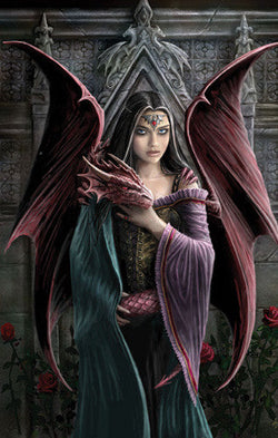 Soul Mates Card | Anne Stokes Girls and Dragons Cards | Wiccan Center