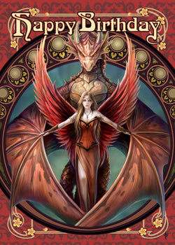 Copperwing Birthday Card | Anne Stokes Birthday Cards | Wiccan Center
