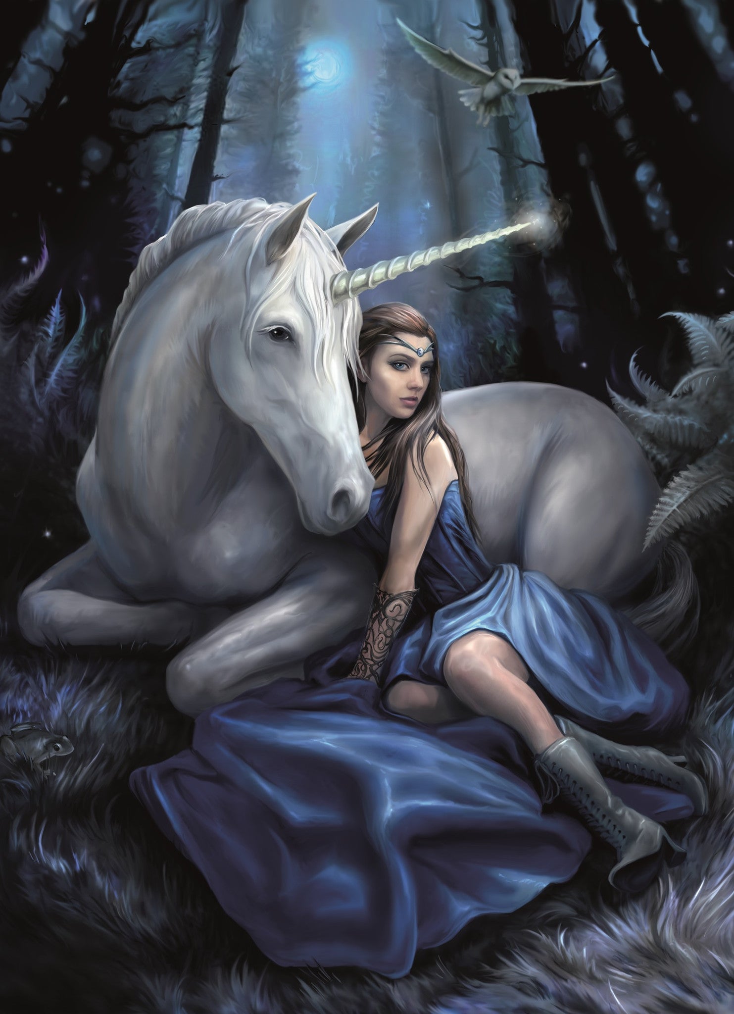 Blue Moon Card | Realms Cards by Anne Stokes | Wiccan Center