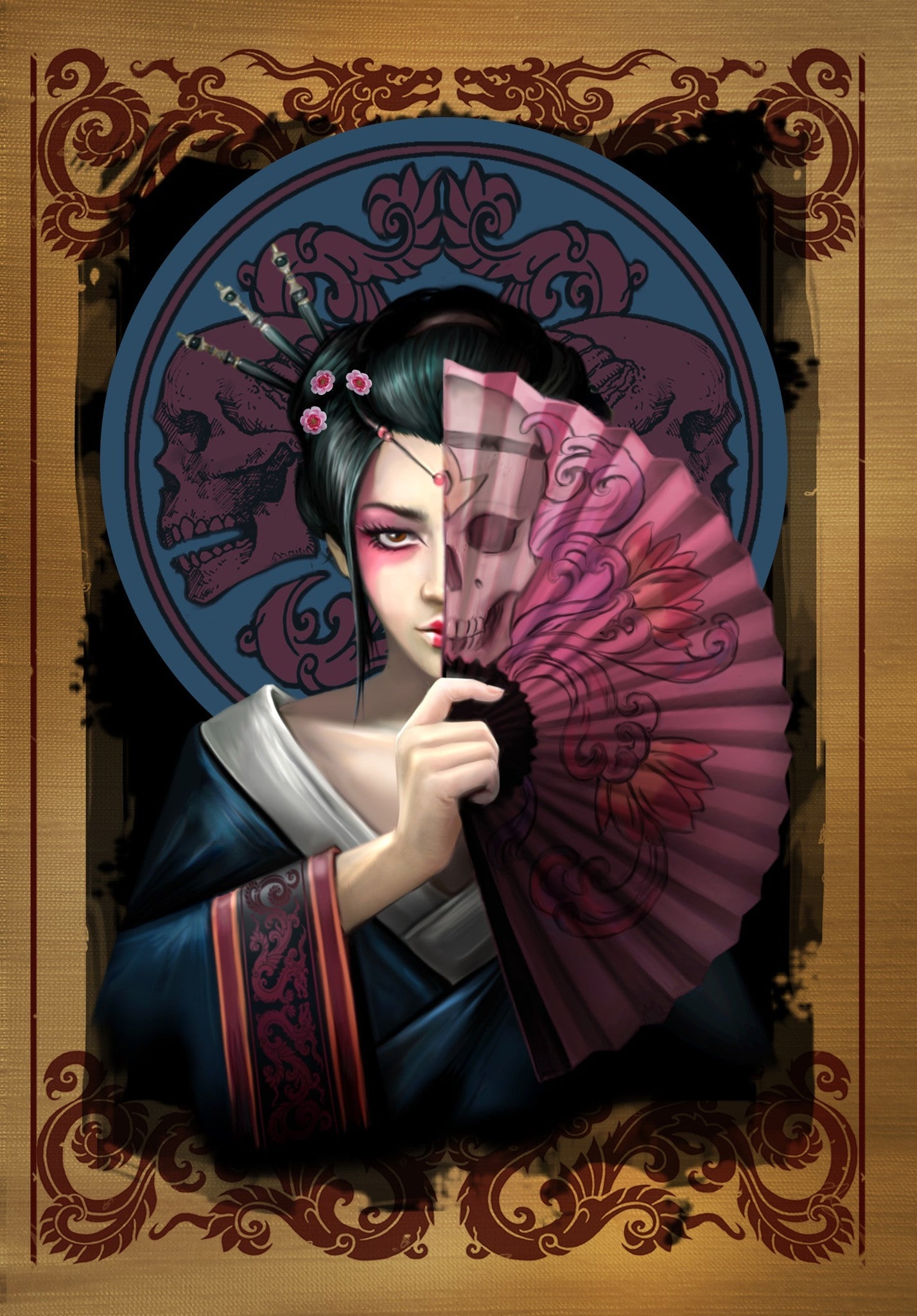 Geisha Skull Card | Anne Stokes Eastern Promise Cards | Wiccan Center