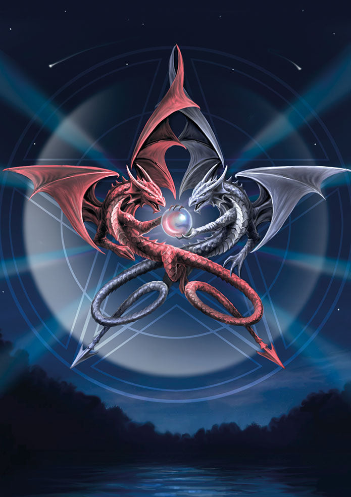 Pentagram Dragons Card | Anne Stokes Dragons Cards | Wiccan Center