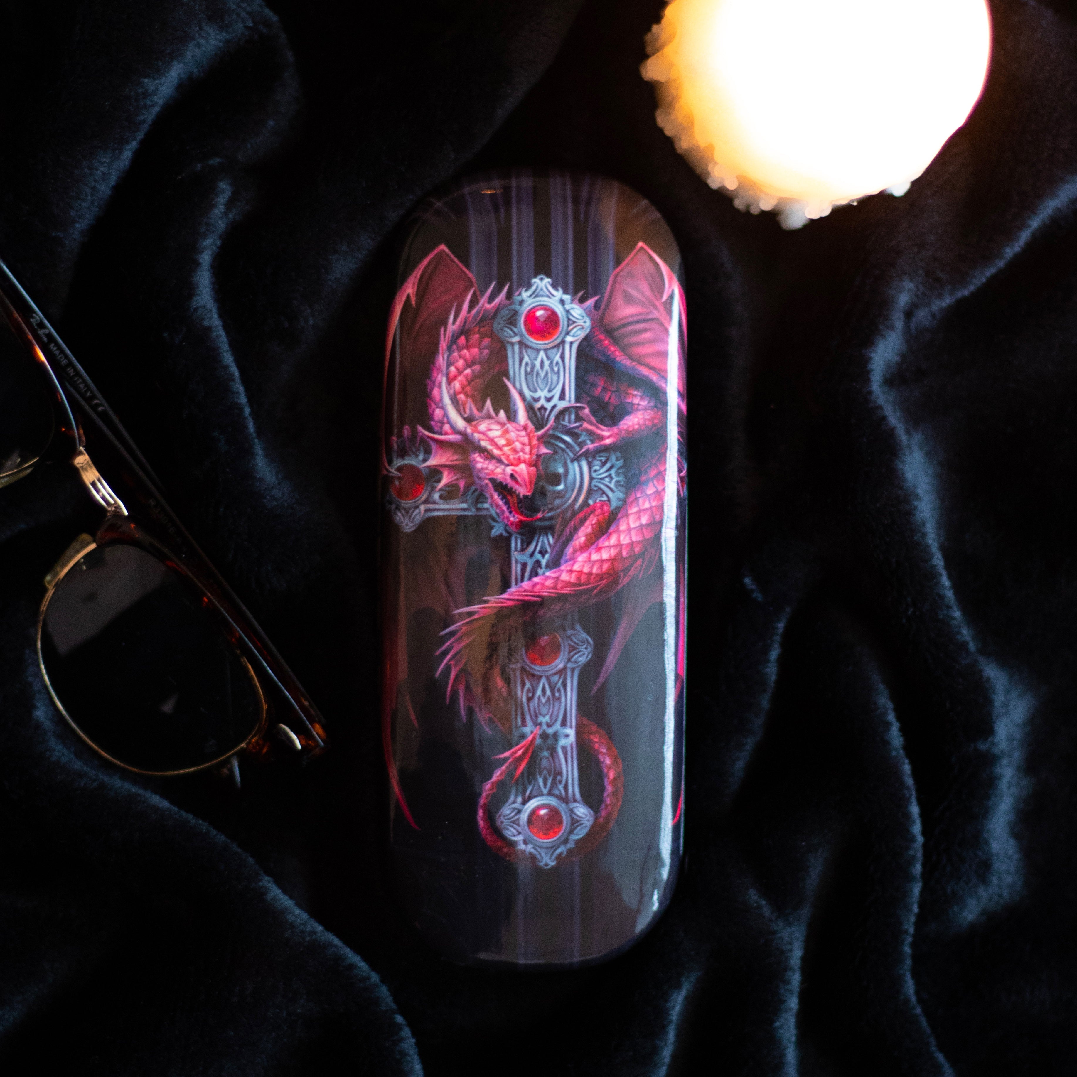 Gothic Guardian Red Dragon Eye Glass Case by Anne Stokes | Eyeglass Cases | Wiccan Center