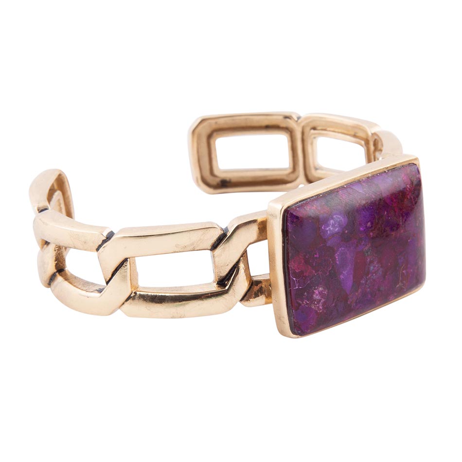 Purple Turquoise Golden Cuff Bracelet | Bracelets | Wiccan Center