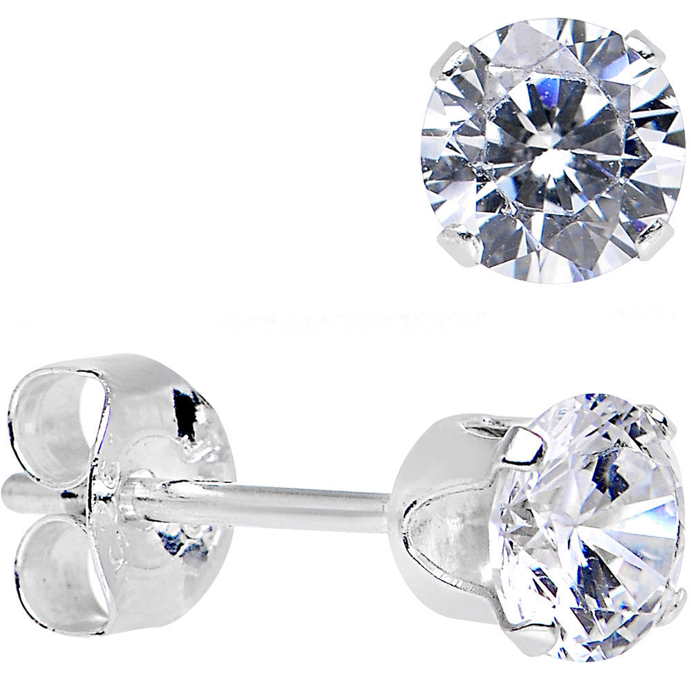 925 Sterling Silver CZ Stud Earrings | EARRINGS Stud | Wiccan Center