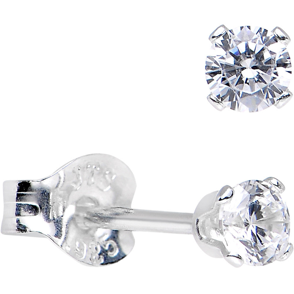 925 Sterling Silver CZ Stud Earrings | EARRINGS Stud | Wiccan Center