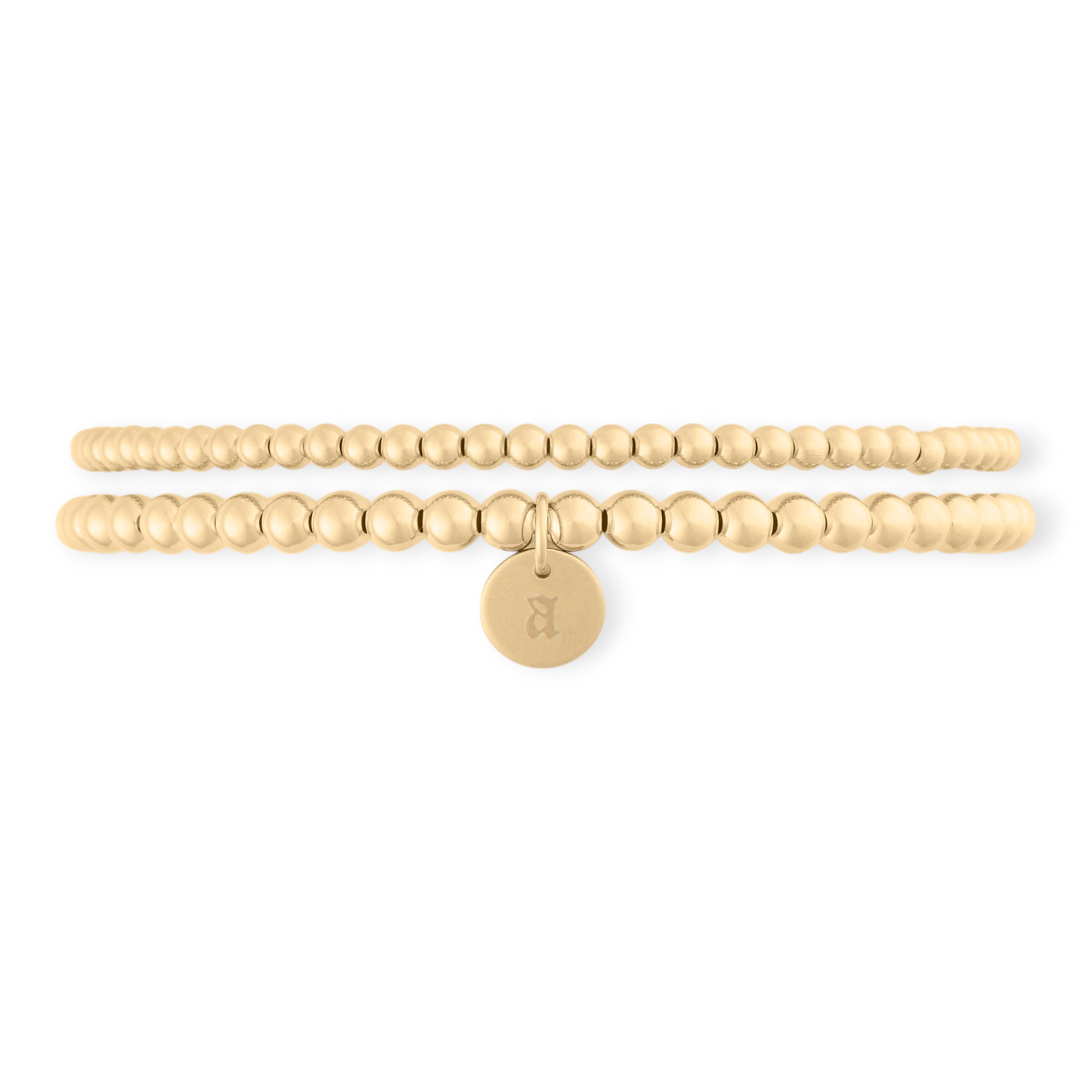 old english initial juno double bracelet stack (3+4mm) | | Wiccan Center