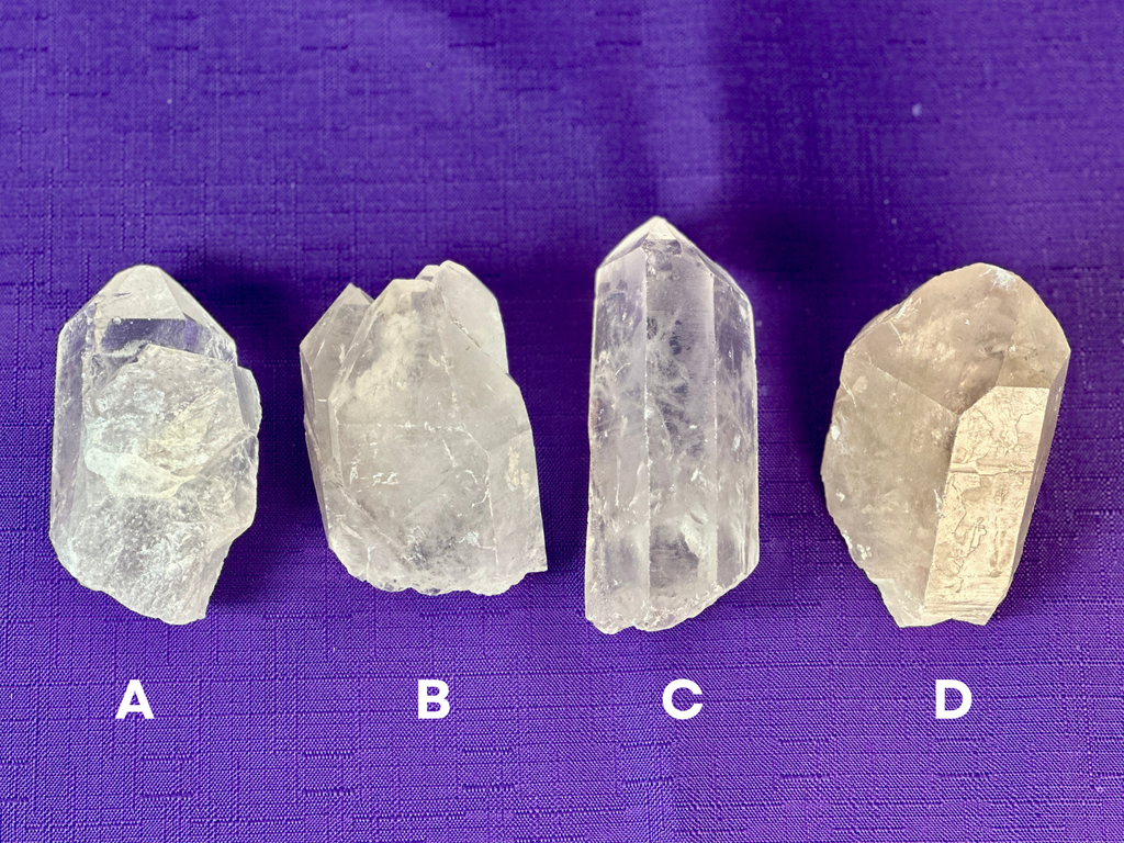 Large Natural Clear Quartz Points, 2 to 6 Inch Quartz Crystals - Grade A