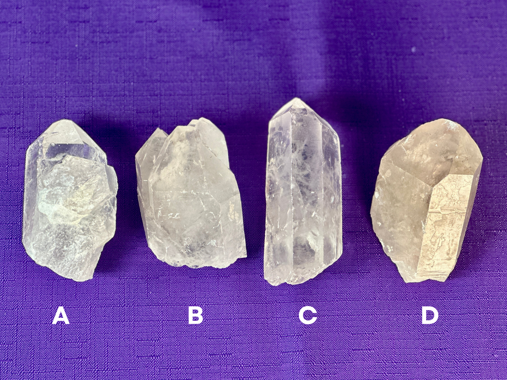 Large Natural Clear Quartz Points, 2 to 6 Inch Quartz Crystals - Grade A