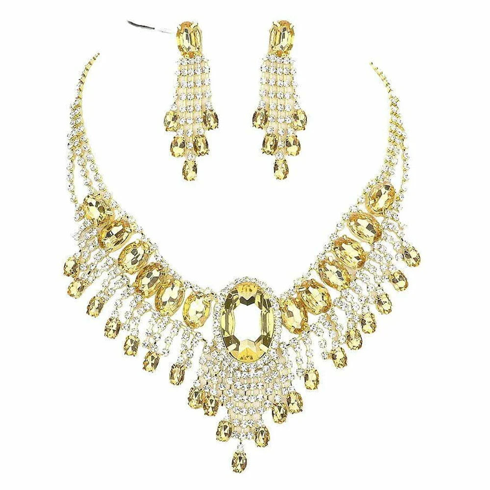 Rhinestone Water Drop Crystal Drop Set | Jewelry Sets | Wiccan Center