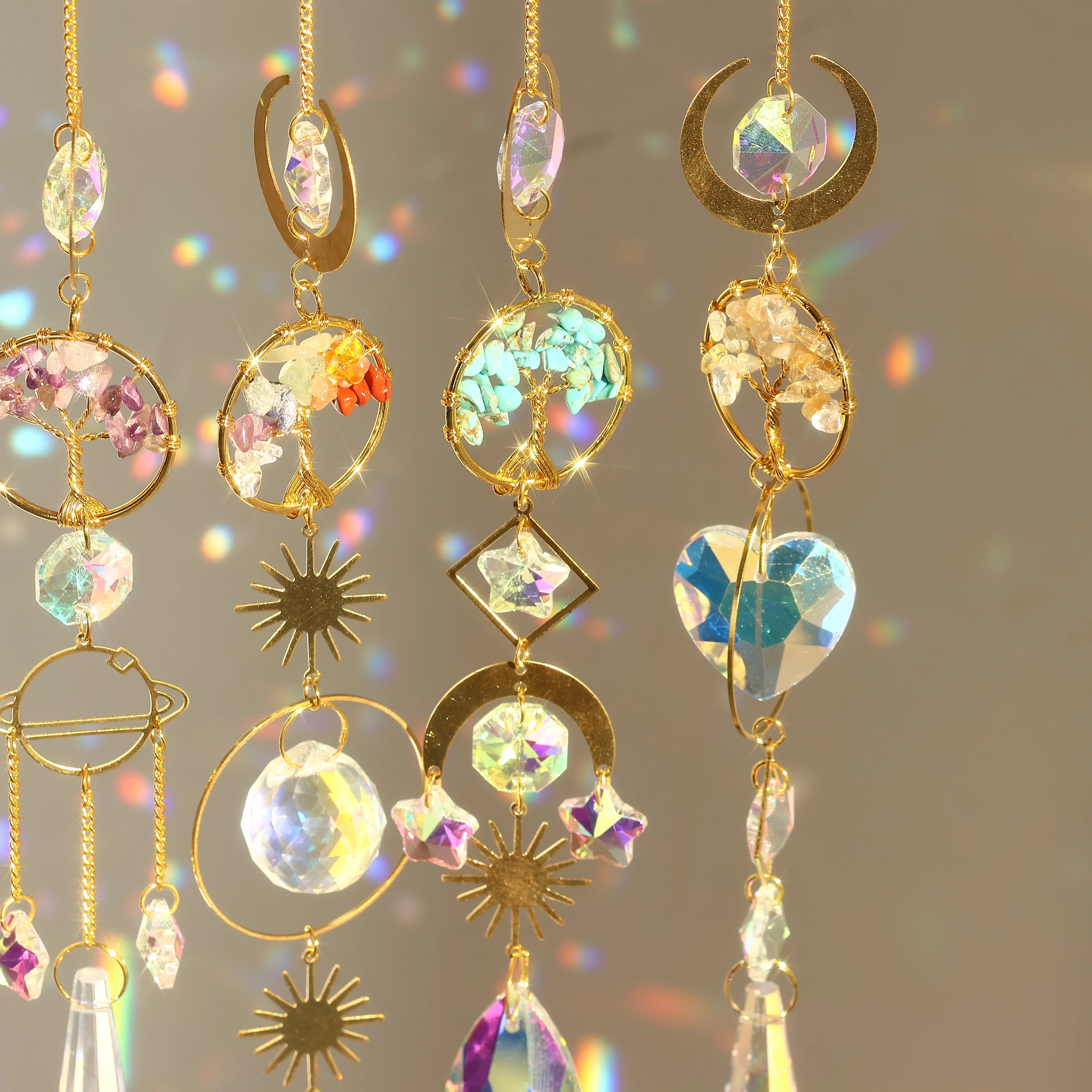 Tree of Life Crystal Pendant Sun Catcher Indoor and Outdoor Rainbow Home Garden Window Christmas Tree Wedding Decoration | | Wiccan Center