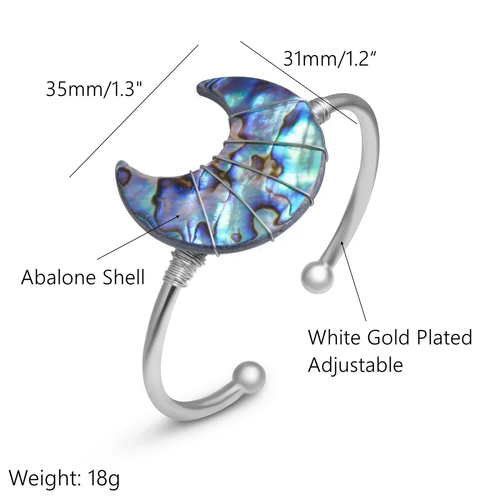 Abalone Shell Moon Bracelet