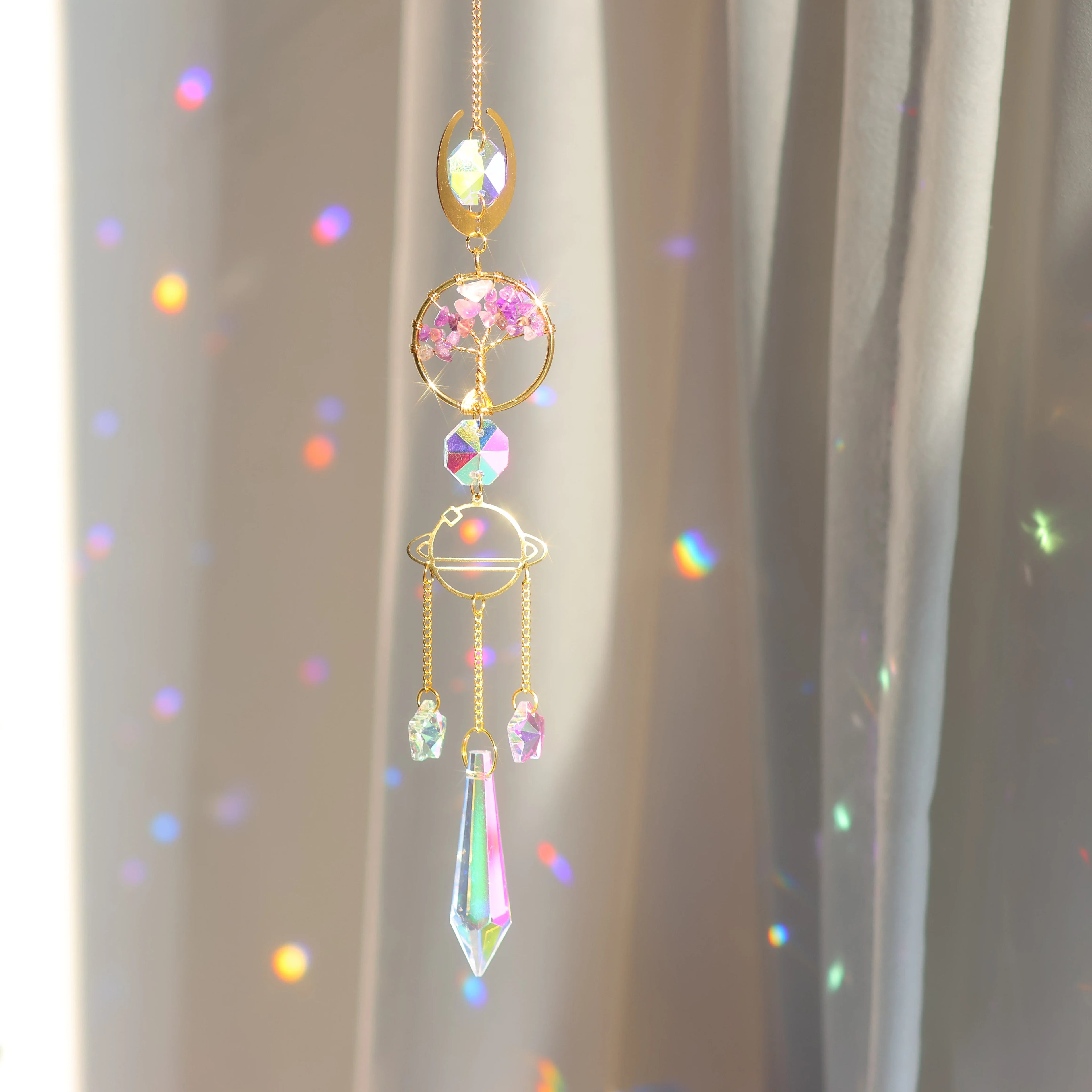 Tree of Life Crystal Pendant Sun Catcher Indoor and Outdoor Rainbow Home Garden Window Christmas Tree Wedding Decoration | | Wiccan Center