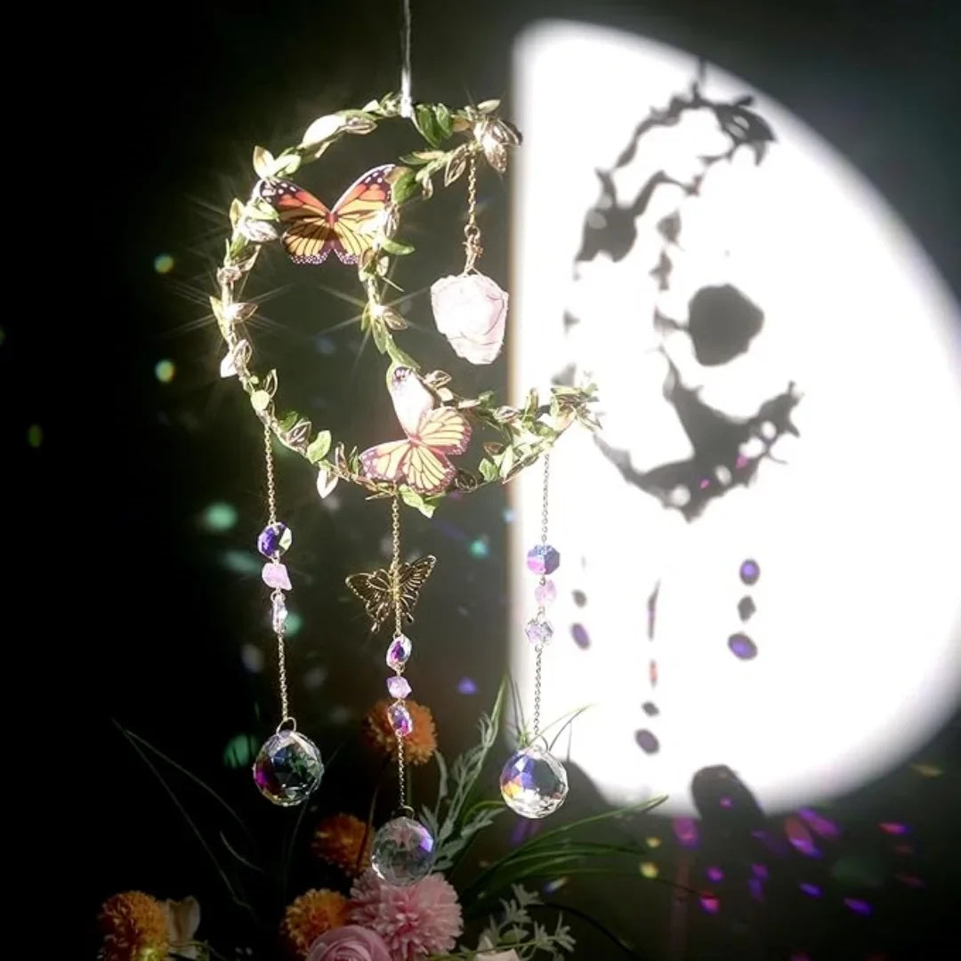Sun Catcher with Butterfly Floral Vine Design Wedding Decor Home Wedding Party Decoration Ornament | | Wiccan Center