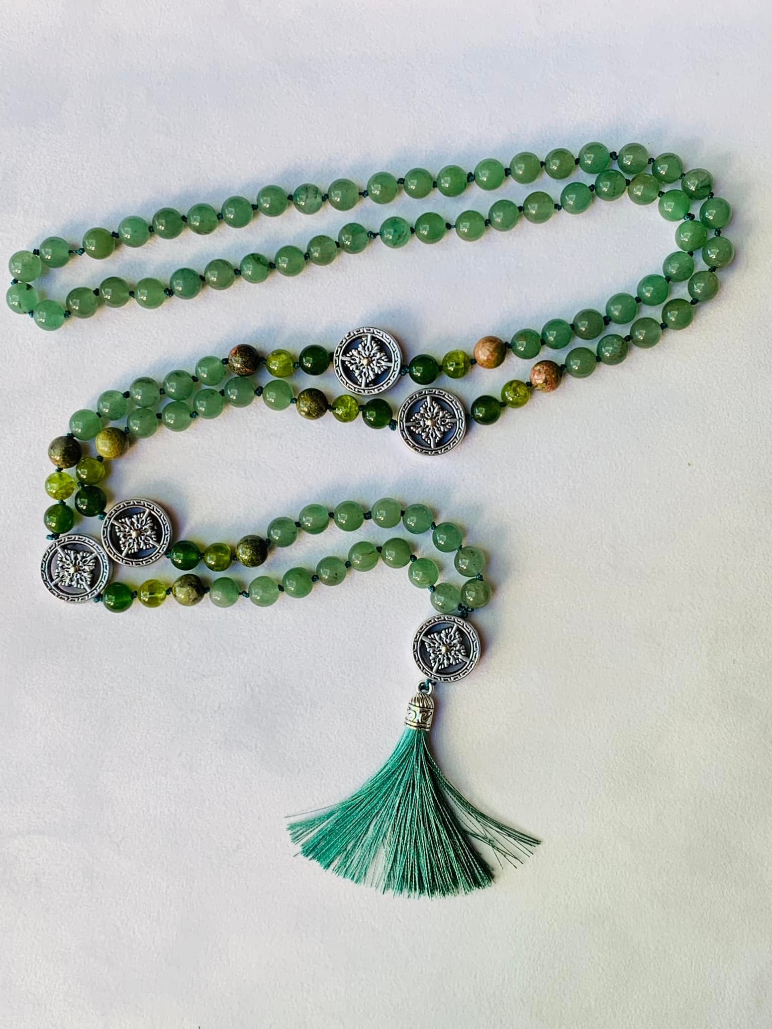 Adundantia Mala - Prosperity - Green Aventurine, Unakite, Peridot, Taiwanese Jade | | Wiccan Center