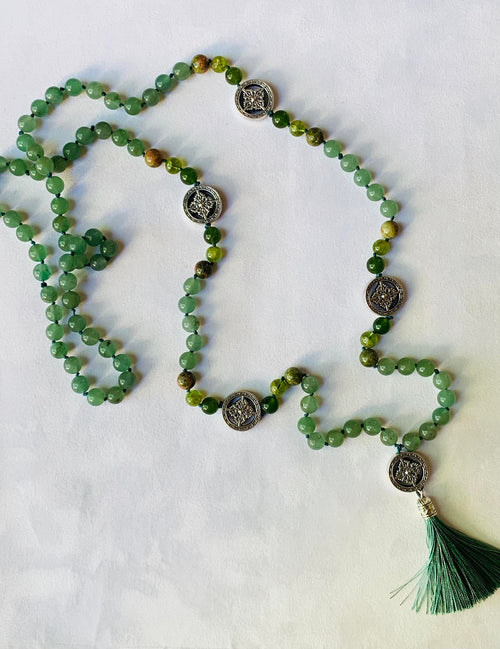 Adundantia Mala - Prosperity - Green Aventurine, Unakite, Peridot, Taiwanese Jade | | Wiccan Center