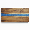 Acacia Wood Serving Board with Blue Pearl Resin | Custom Engraved Charcuterie Board | Personalized Gift for Kitchen & Events