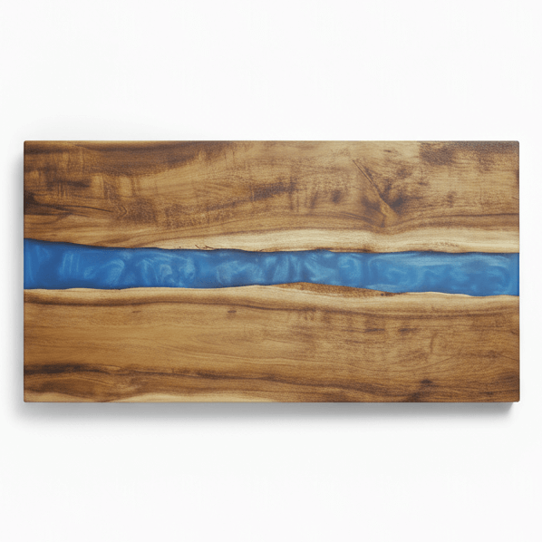 Acacia Wood Serving Board with Blue Pearl Resin | Custom Engraved Charcuterie Board | Personalized Gift for Kitchen & Events