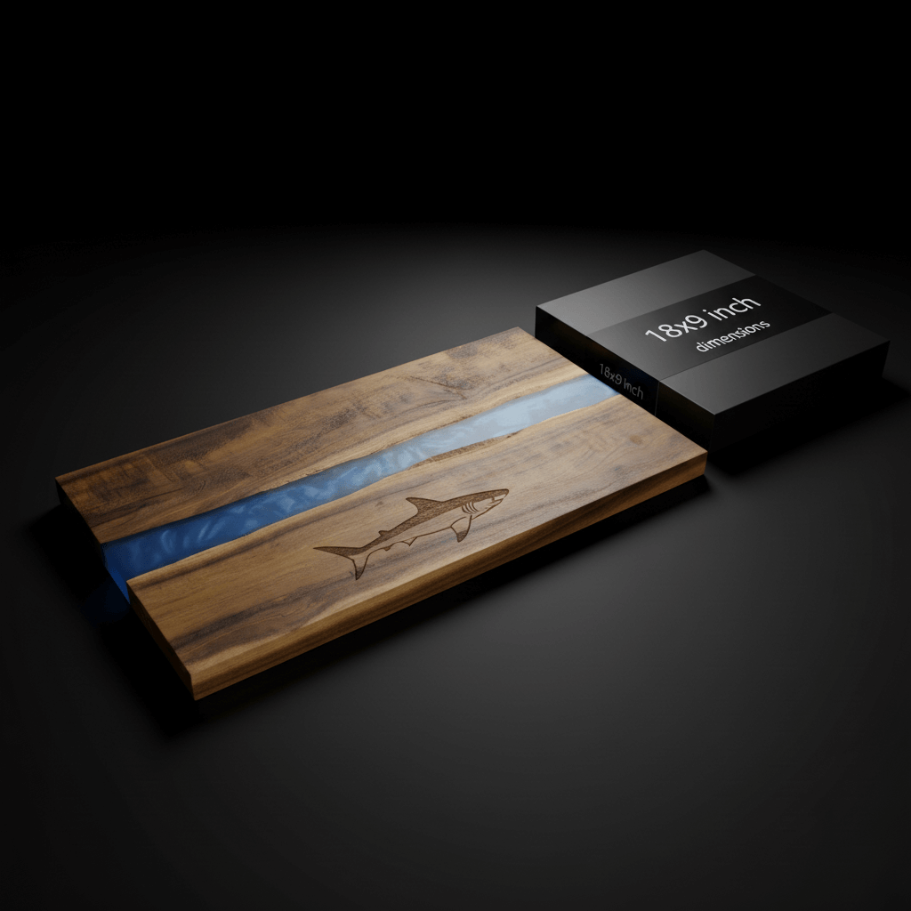 Acacia Wood Serving Board with Blue Pearl Resin | Custom Engraved Charcuterie Board | Personalized Gift for Kitchen & Events