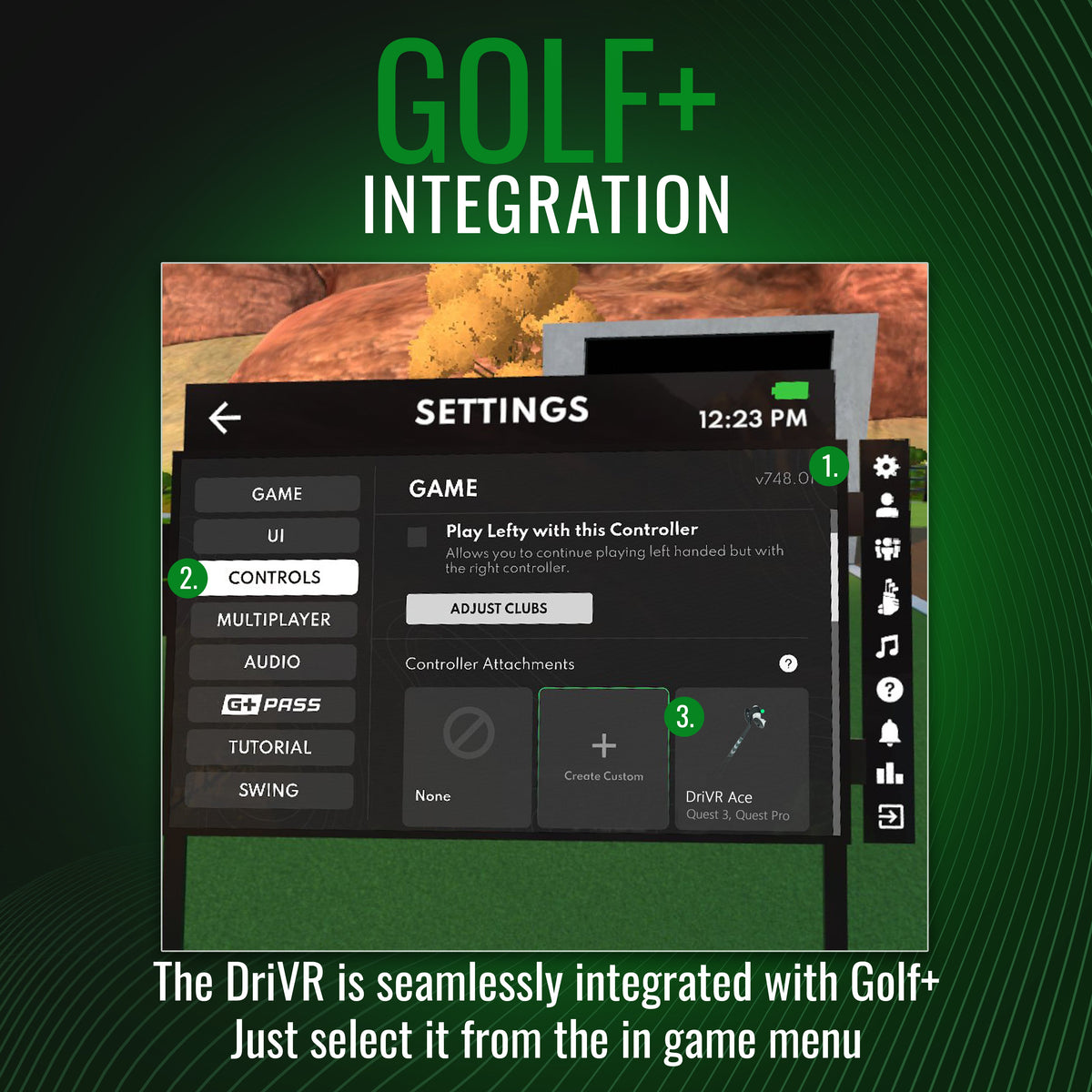 DriVR Ace - VR Golf Club Handle Accessory - Compatible with Quest 3/3s and Pro - For GOLF+ | | Wiccan Center