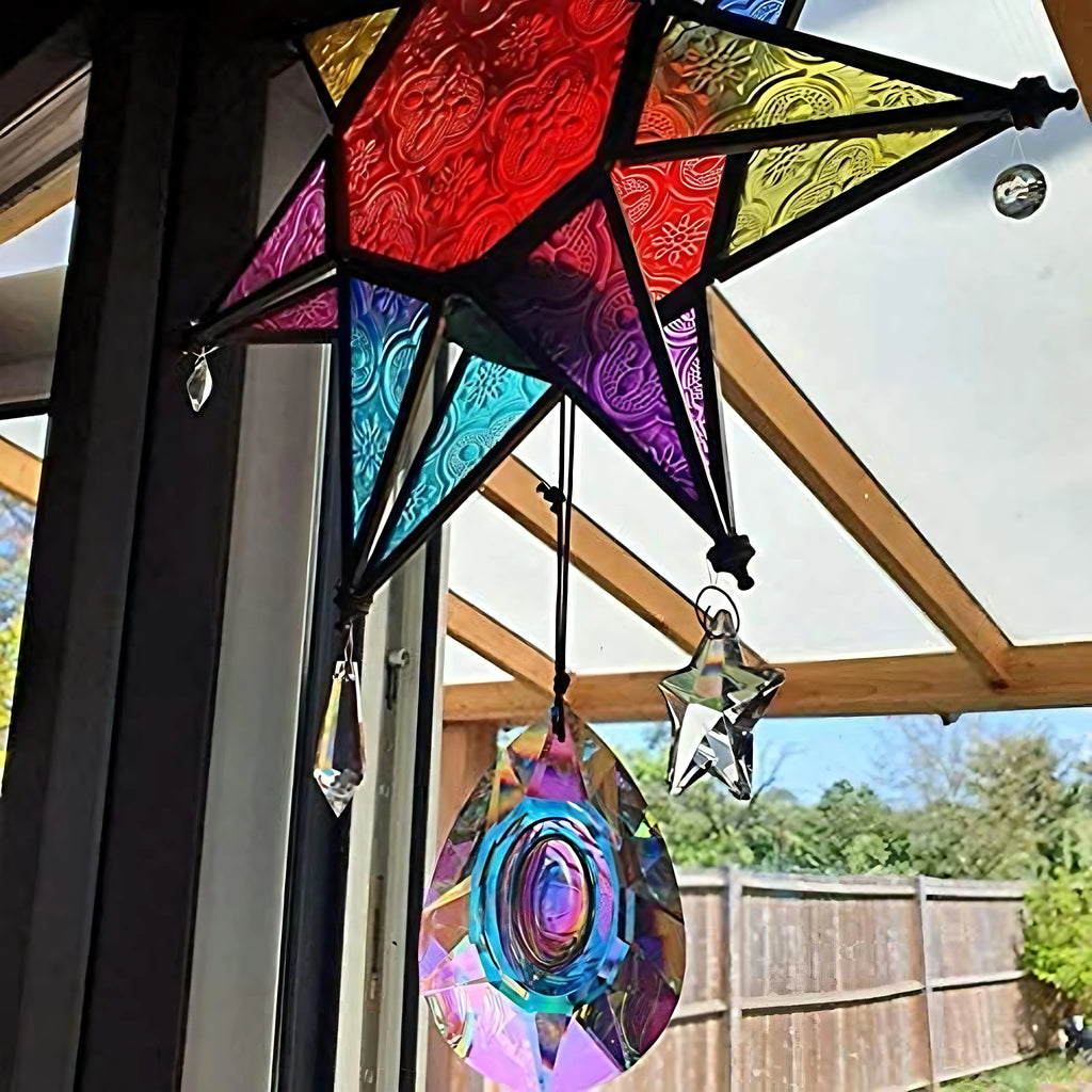 Large Crystal Rainbow Prism Pendant Sun Catcher Hanging Decor with Light Refraction Wedding Decor Home Wedding Party Decoration | | Wiccan Center