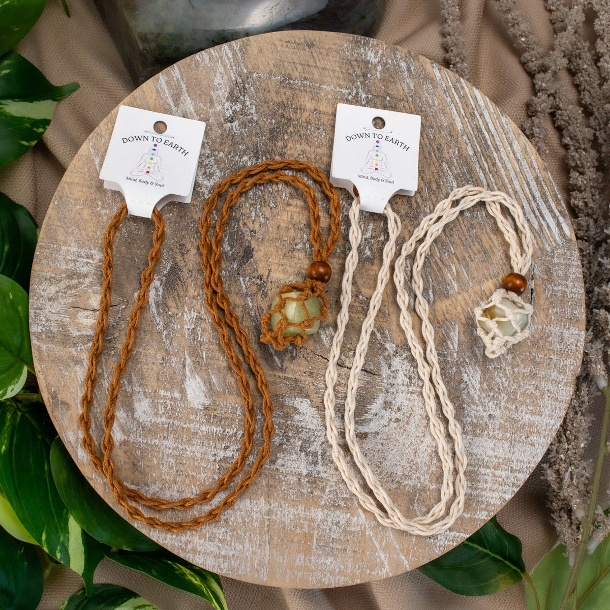 Adjustable Macrame Crystal Holder Necklace | | Wiccan Center