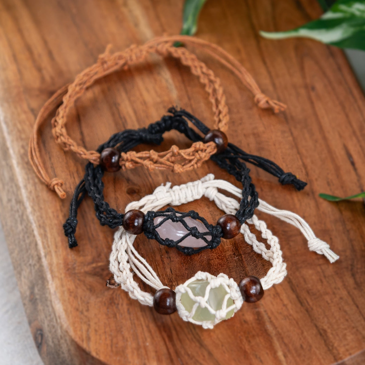 Adjustable Macrame Crystal Holder Bracelet | Bracelet | Wiccan Center