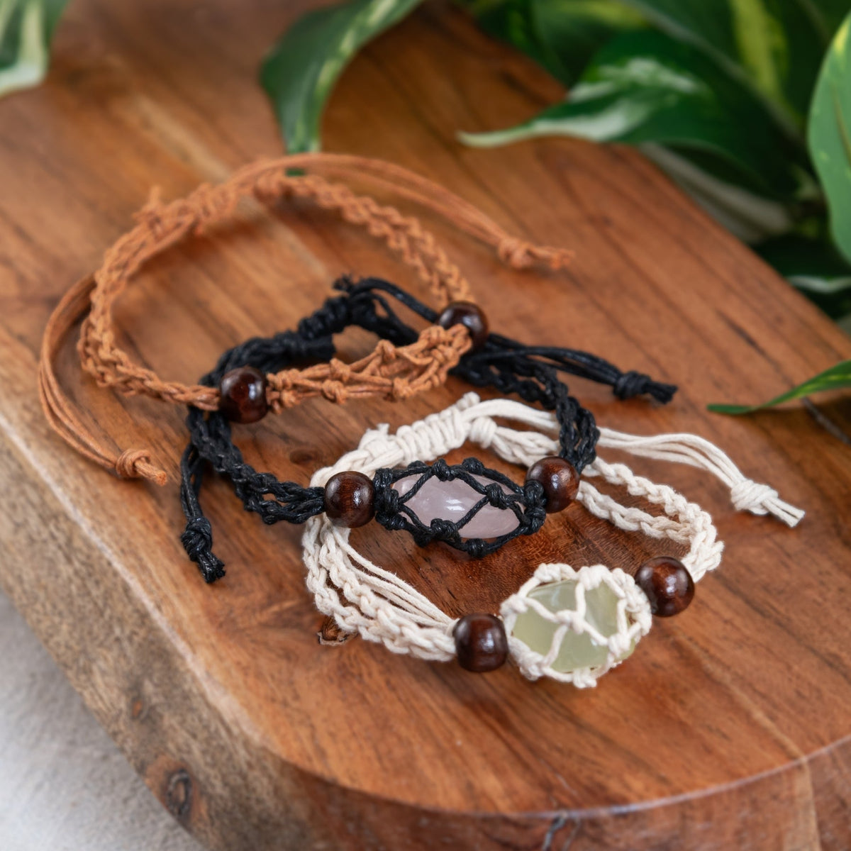 Adjustable Macrame Crystal Holder Bracelet | Bracelet | Wiccan Center