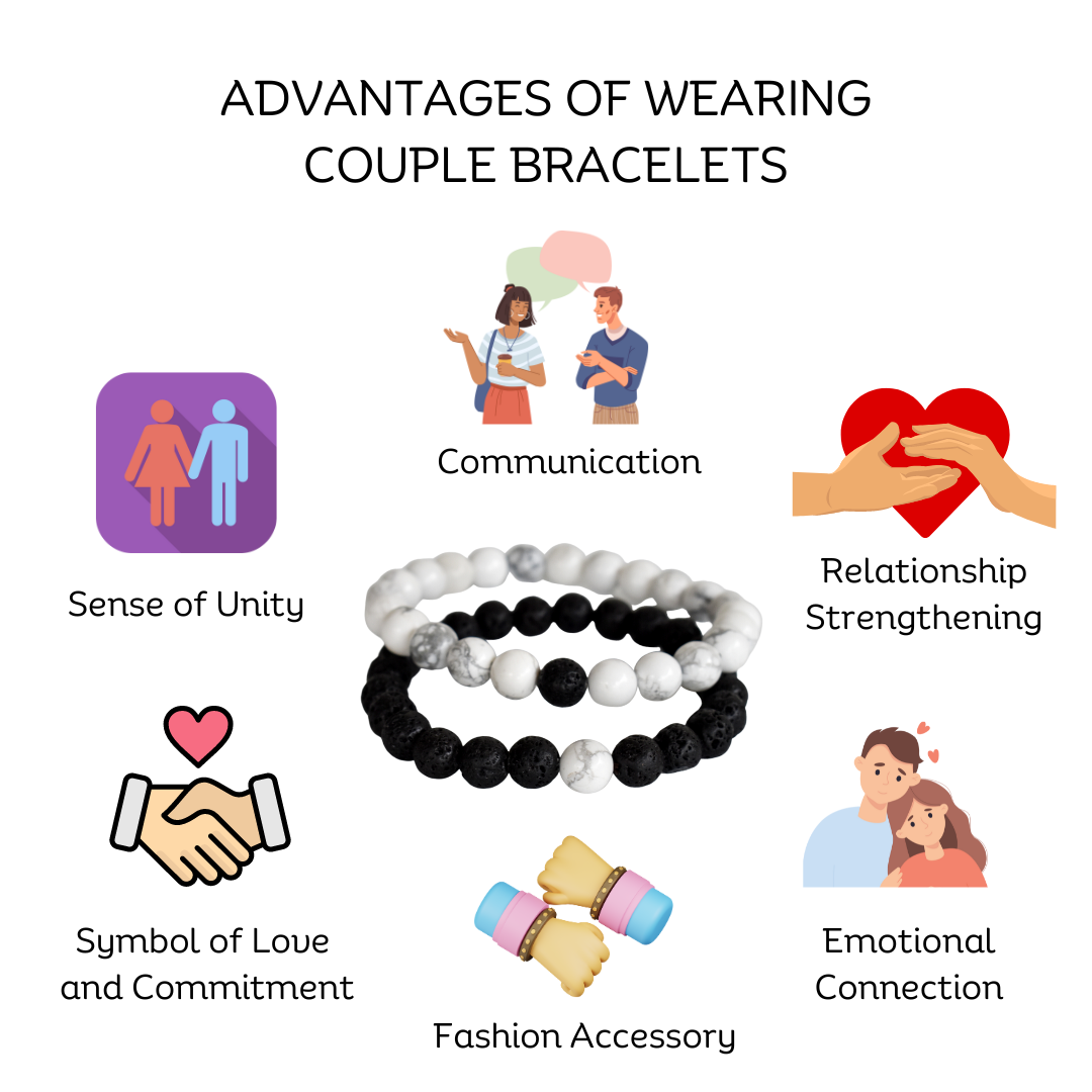 Lava Rose Quartz Couple Bracelets, Anniversary Gift (Creativity and Empathy)