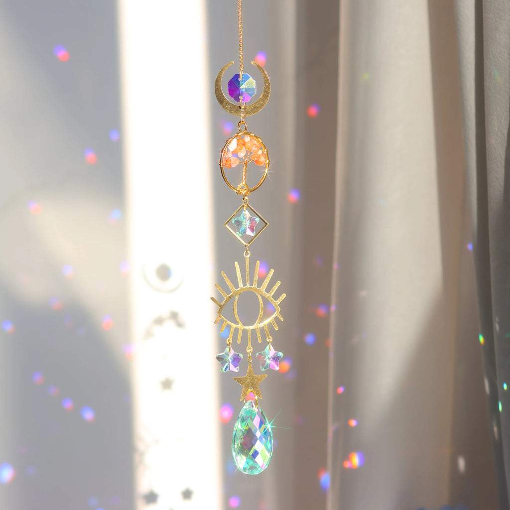 Tree of Life Crystal Pendant Sun Catcher Indoor and Outdoor Rainbow Home Garden Window Christmas Tree Wedding Decoration | | Wiccan Center