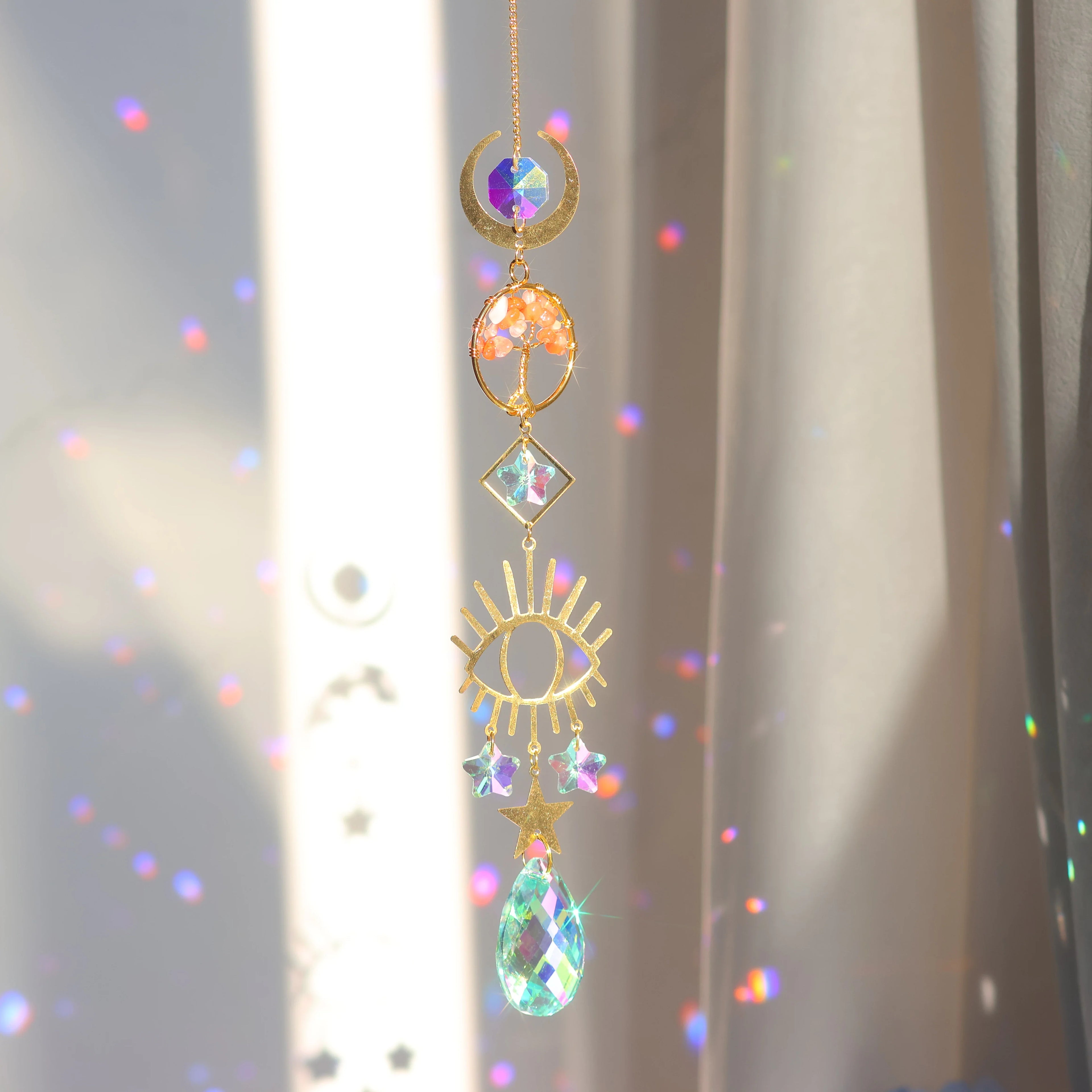 Tree of Life Crystal Pendant Sun Catcher Indoor and Outdoor Rainbow Home Garden Window Christmas Tree Wedding Decoration | | Wiccan Center