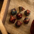African Bloodstone Hand Carved Gemstone DND Dice Set | Gemstone Dice | Wiccan Center