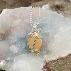 Agate Crystal Wire Wrapped Oval Pendant 1.75" | Wire Wraps | Wiccan Center